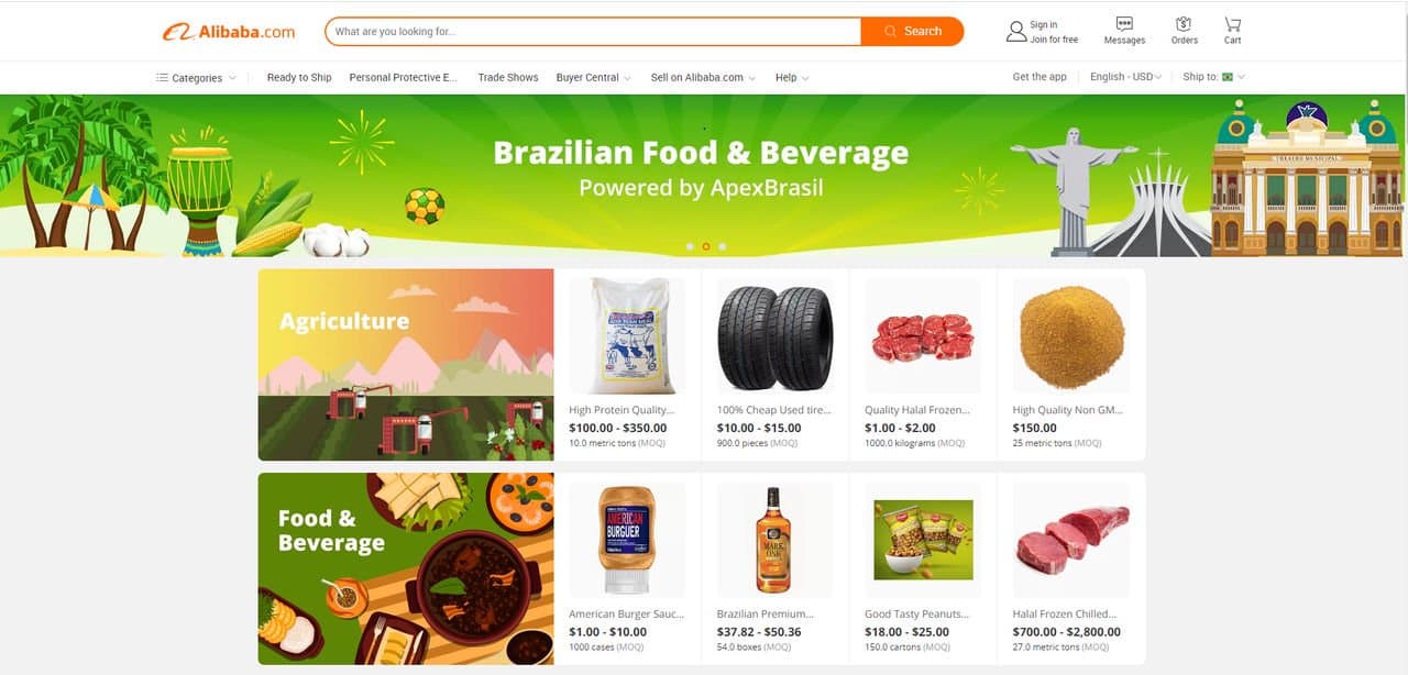 Lançamento oficial do pavilhão Brasil no Alibaba.com